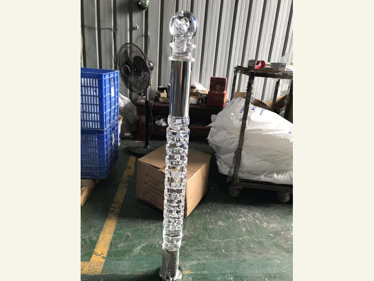 KLE-145 Light Luxury Spiral Crystal Acrylic Staircase Column (Stainless Steel Metal)