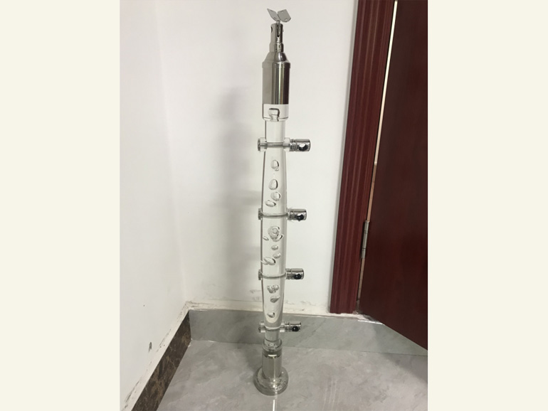 KLE-212L acrylic crystal staircase top column, equipped with 304 stainless steel hardware and transparent bubble design