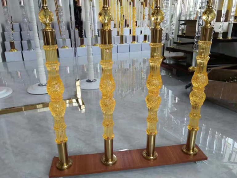 KLE-226TB_yellow_acrylic_crystal_staircase_handrail_column_with_gold_stainless_steel_hardware_and_gorgeous_European_carving_style_218831